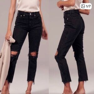 Abercrombie and Fitch Curve Love Mom Jean in Black Size 26